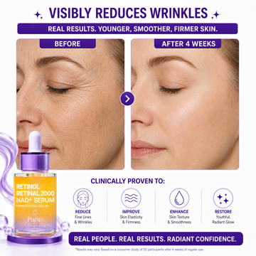 Purito 2 in 1 Retinol & Retinal 2000 NAD+ Serum | Fights Fine Lines & Wrinkles | Reduce Acne spots & Pigmentation | duble action & Faster Results