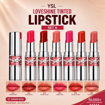 YSL Loveshine Tinted Lipstick Set – Luscious Shine, Long Lasting & Hydrating Comfort – High Shine, Rich Pigment, Non-Sticky – Lightweight, All-Day Wear