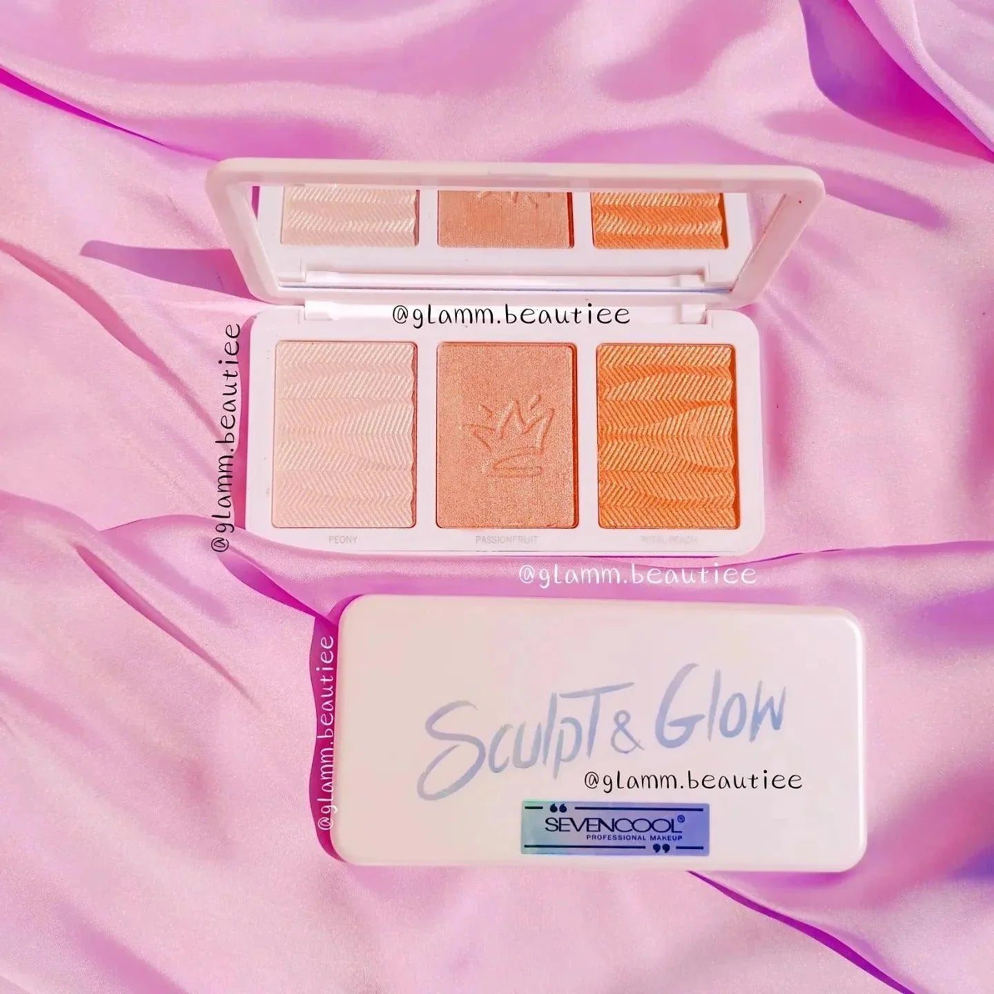 3 Color Cute Sculpt and Glow Highlighter Palette