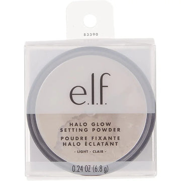 E.L.F Halo Glow Setting Powder, Silky, Weightless, Blurring, Smooths, Minimizes Pores and Fine Lines, Creates Soft Focus Effect, Light, Semi-Matte Finish
