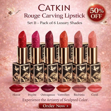 Catkin Artistry Lipstick - 12H Wear, Transfer-Proof & Waterproof - Ultra pigmented Glam