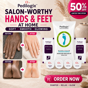 Pedilogix Bubble Gum Manicure Pedicure Kit – Single Use – Complete Hand & Foot Care – Deep Cleansing, Exfoliates Dead Skin, Softens Instantly – Nourishes & Hydrates – Salon Results at Home – For Rough, Dry, Cracked Feet & Hands