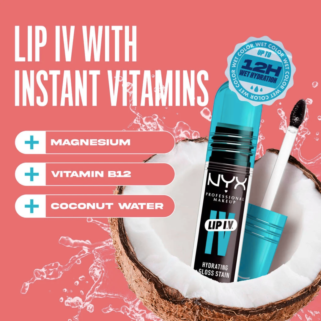 NYX Hydrating Lip Gloss Stain (Hydration + 24H Long-lasting Stain)