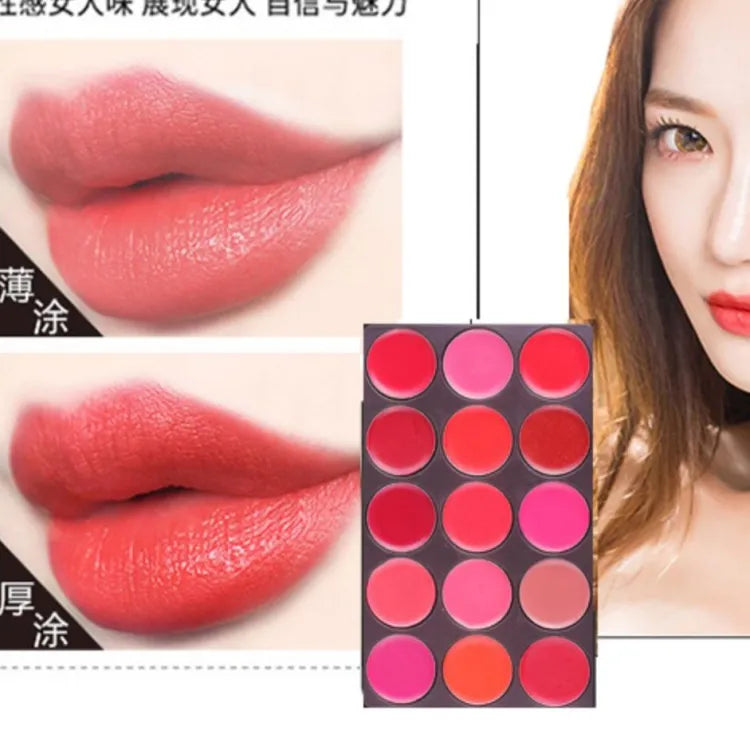 15 Colors Miss Rose Matte Nourishing Lip Cream Palette