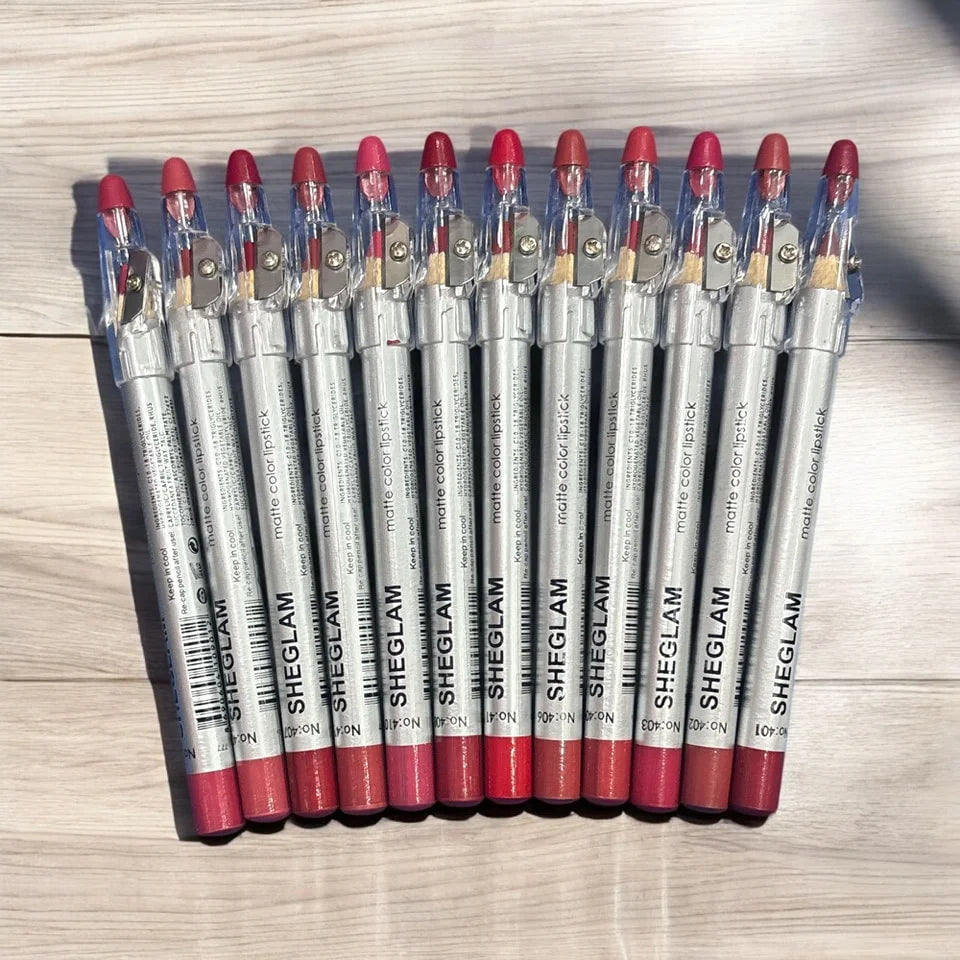 12Pcs Sheglam Matte Color Lipstick Pencil