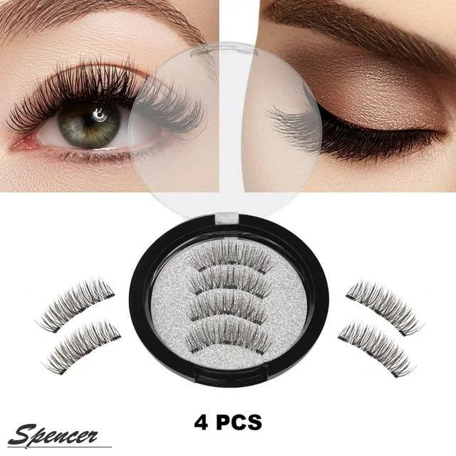 4 Pieces/Set Triple Magnetic False Eyelashes