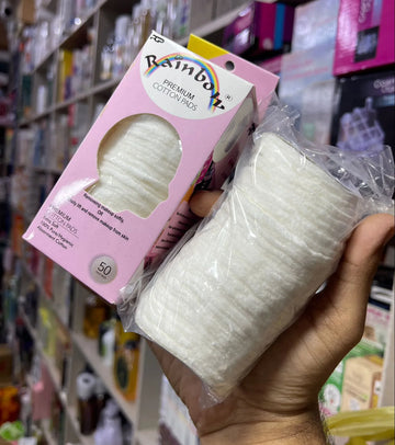 50 pcs Rainbow Makeup Removal Cotton Pad Set