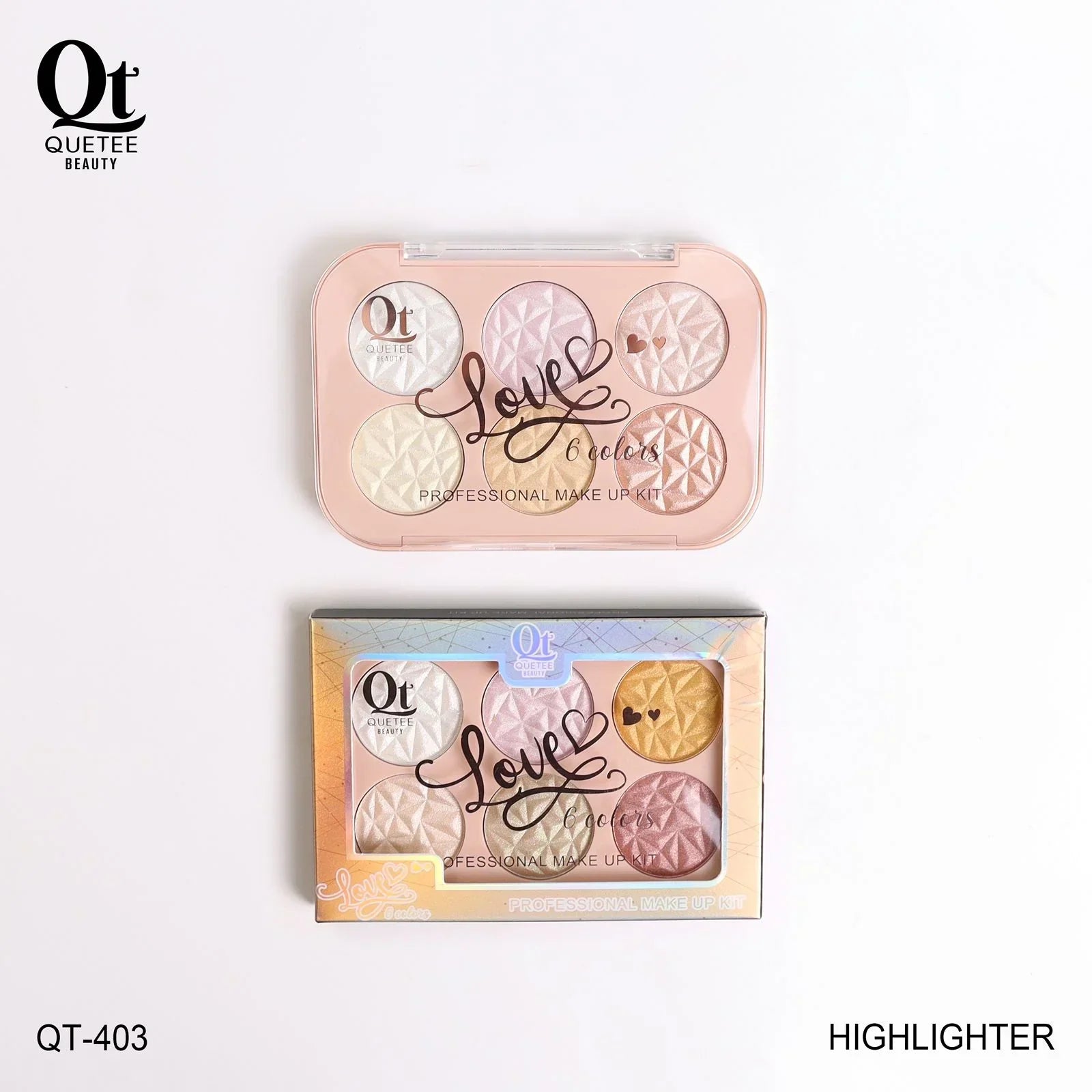 Quetee Beauty 6 Colors Highlighter Palette