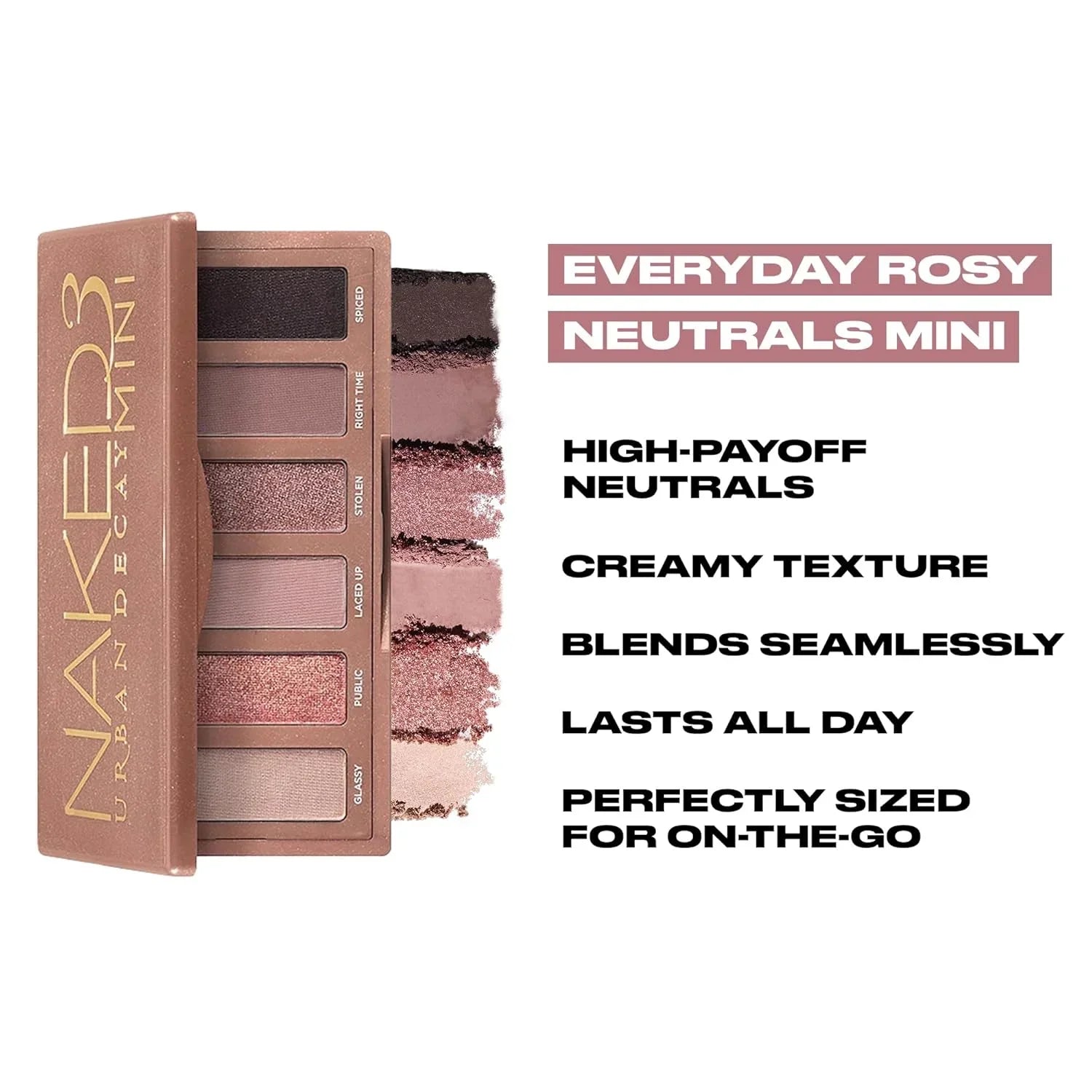 URBAN DECAY Naked 3 Mini Eyeshadow Palette Matte & Shimmer Finish 6 Colors