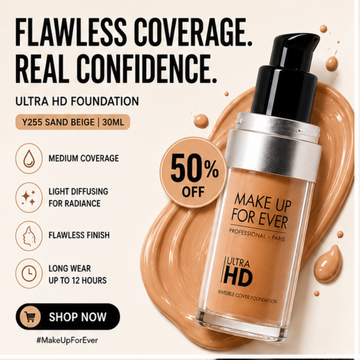 Make Up For Ever Ultra HD Foundation | Medium Coverage | Flawless Finish | Light Diffusing Radiance