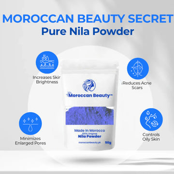 100% Organic Moroccan Blue Nila Powder for Skin Whitening