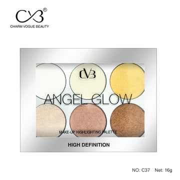 CVB 6 Shades High Definition Angel Glow Makeup Highlighter Palette