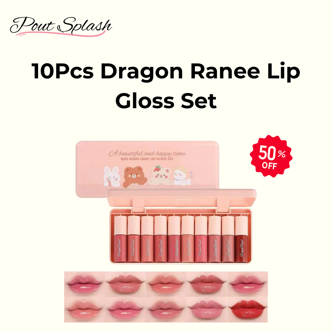 10Pcs Dragon Ranee A Beautiful And Happy Time Sexy Pearl Light Lip Gloss Set