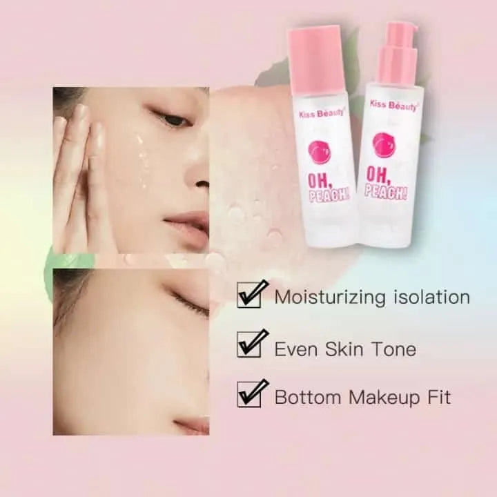Kiss Beauty Peach Make-up Primer Beautiful face oil free 30ml