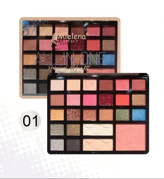 Mielena All-in-One 25 Color Eyeshadow Highliter Blushon Palette