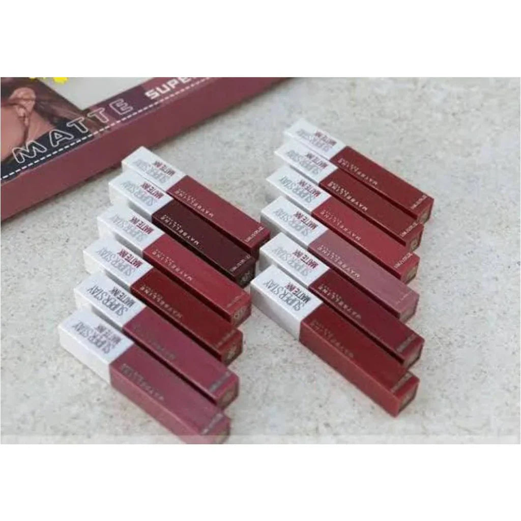 12 Pcs Maybelline Super Stay Matte Ink Lip Gloss