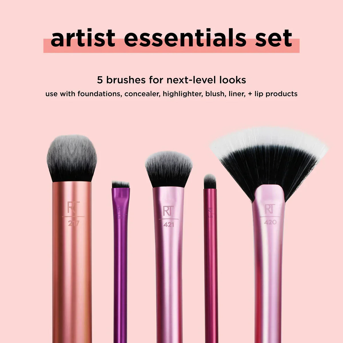 Real Technique Artist Essentials Makeup Brush Set - 5 Pcs