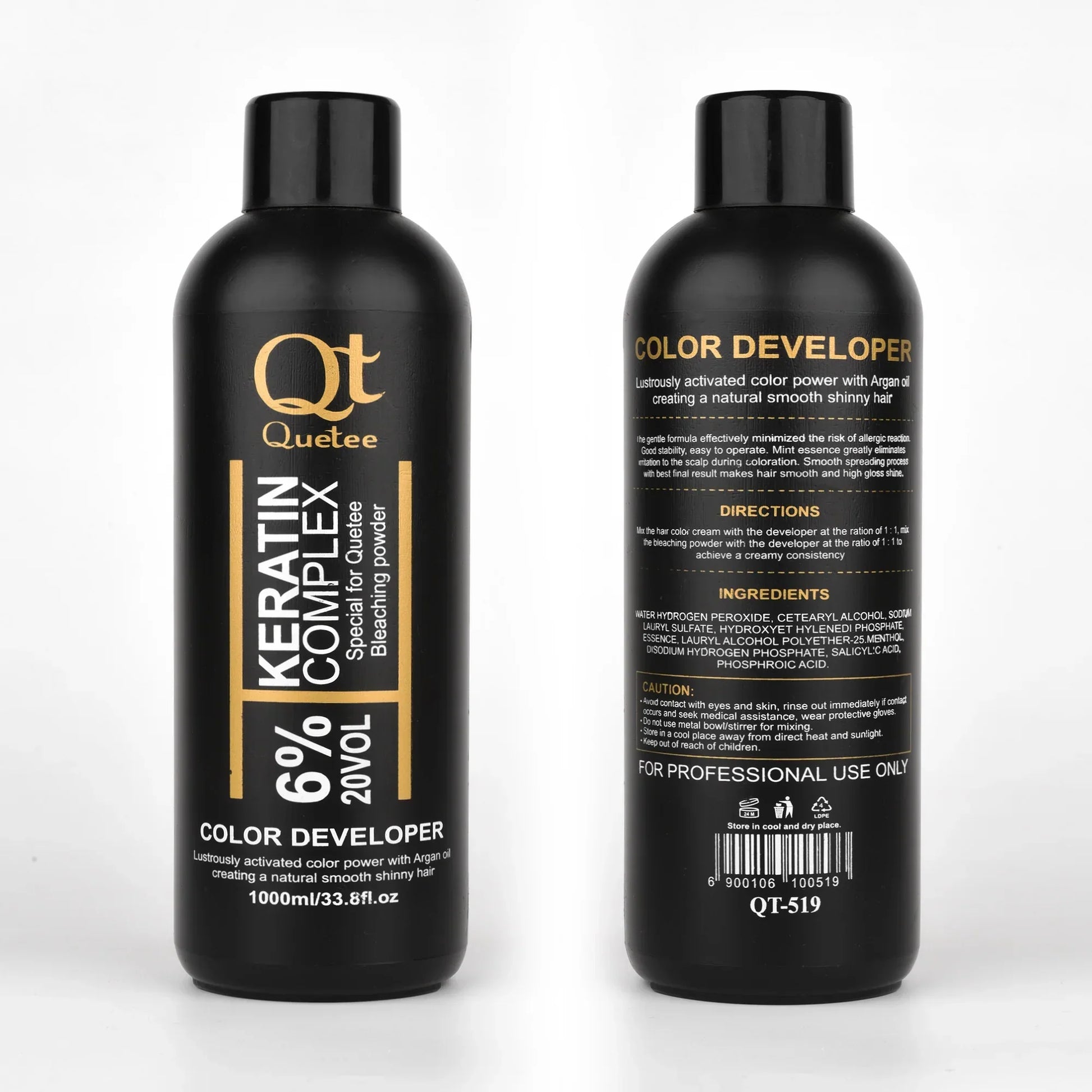 Quetee Beauty Keratin Complex Bottle Bleaching Powder (20VOL) 1000ml