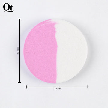 Quetee Beauty Round Shape Makeup Puffs in Pink & White Color