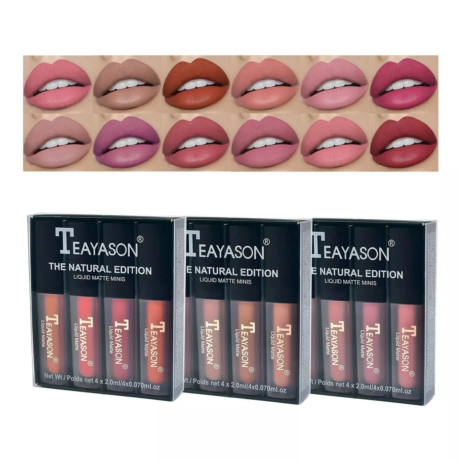 4pcs/set Teayason Waterproof Matte Liquid Lipstick