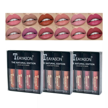 4pcs/set Teayason Waterproof Matte Liquid Lipstick