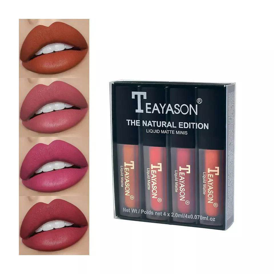 4pcs/set Teayason Waterproof Matte Liquid Lipstick
