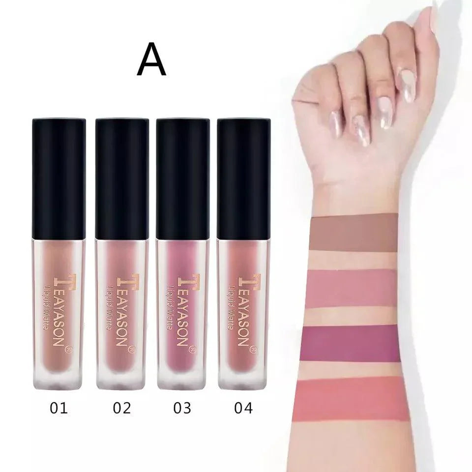 4pcs/set Teayason Waterproof Matte Liquid Lipstick